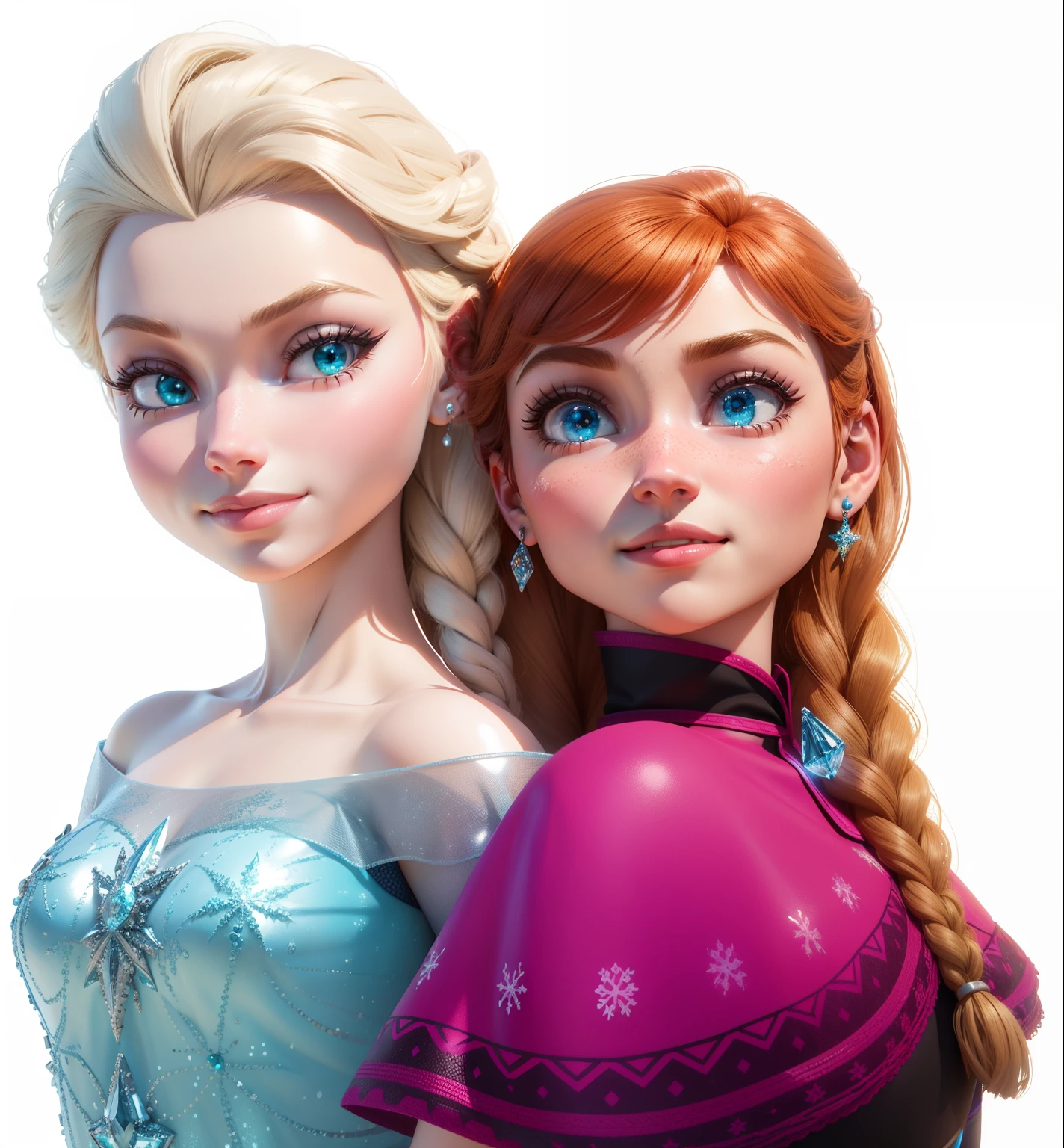 Frozen princesses are posing for a photo together in their costumes -  SeaArt AI