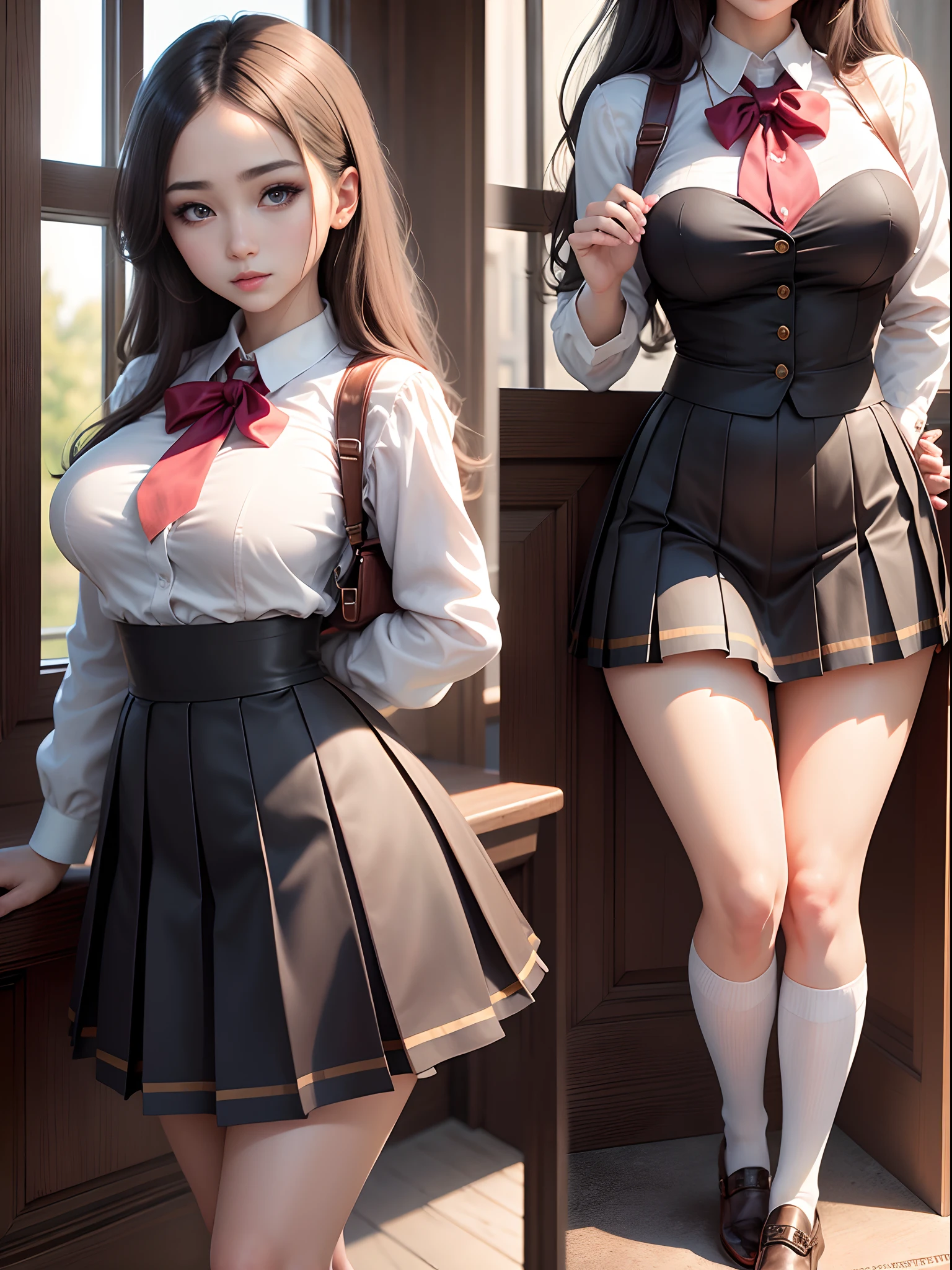 masterpiece,best quality,beautiful detailed eyes,extremely detailed eyes and face,1girl,medium breasts,shiny clothes,,Serahuku,pleated skirt,panties,cowboy shot,(mtu virus:1),(multiple views:1.2),