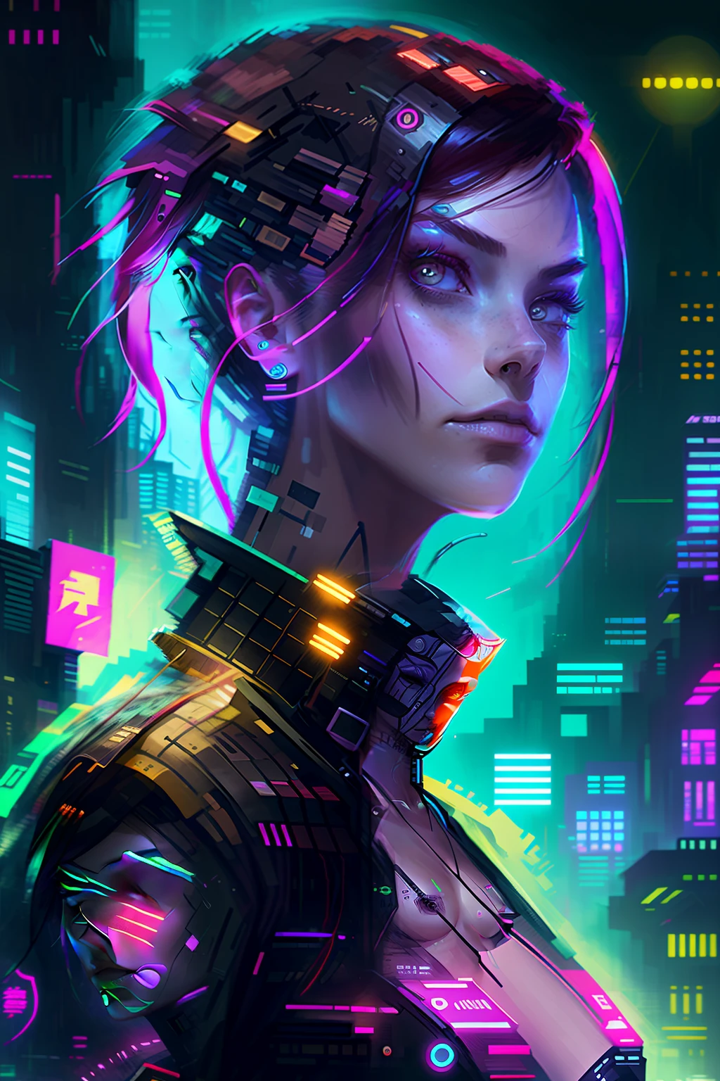 Cyberpunk woman - SeaArt AI