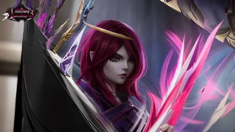 Anime - style artwork of demons with swords and demons with swords, league of legends art, league of legends splashart, league o...