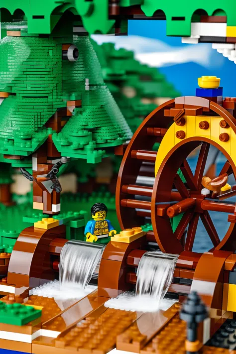 Lego water wheel