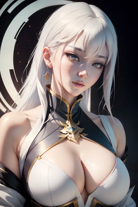 Anime Girl With White Hair And Black Clothes Posing Naked Extremely Detailed Artgerm Detailed