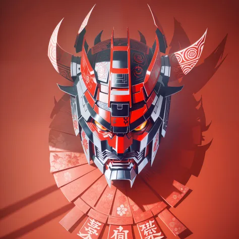 Optimus Prime ((Oni Hannya samurai mask with Kabuto's ancient samurai helmet)))), (((Masterpiece))), Best Quality, ((The Japanes...