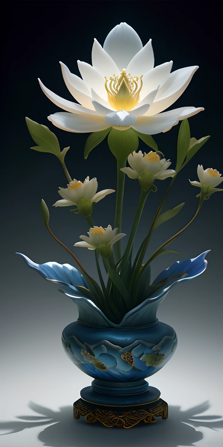 There is a vase with a flower in it on a table - SeaArt AI