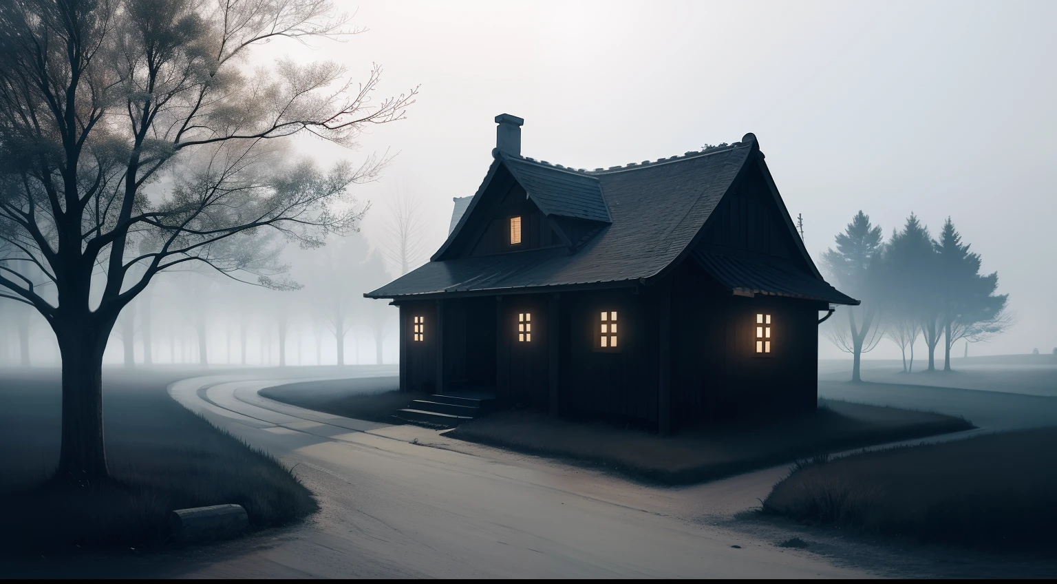 Old countryside，Realistic and realistic，Ghost light and shadow，Creep ...