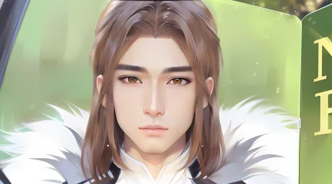 Men with brown hair and white fur collar,high detailed face anime, detailed anime soft face, Realistic. cheng yi, Realistic portrait, artwork in the style of guweiz, Stunning anime face portrait, realistic anime 3 d style, Smooth Anime CG Art, realistic an...