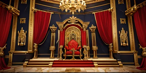 close-up of the red carpet in the room with the throne, decadent throne room, throne room, exquisitely designed throne room, in ...