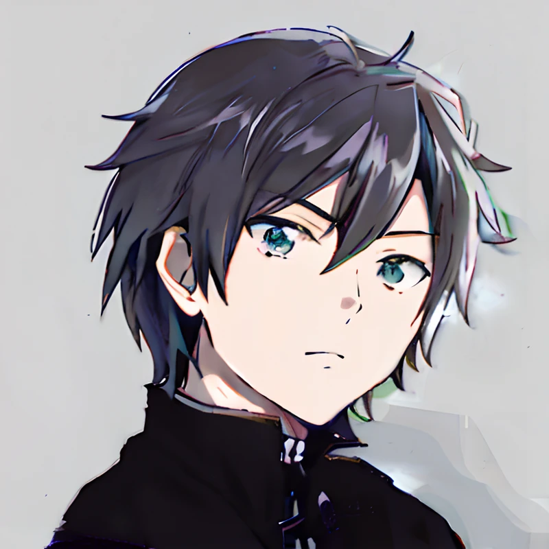 Anime boy with black hair and green eyes wearing a black jacket, Kirito, Kazuto Okada。, inspired by Okumura Togyu, hana yata, inspirado em Okumura Masanobu, young anime man, made with anime painter studio, ikuto yamashita, Also, male anime character, inspired by Yamagata Hiro, Anime boy