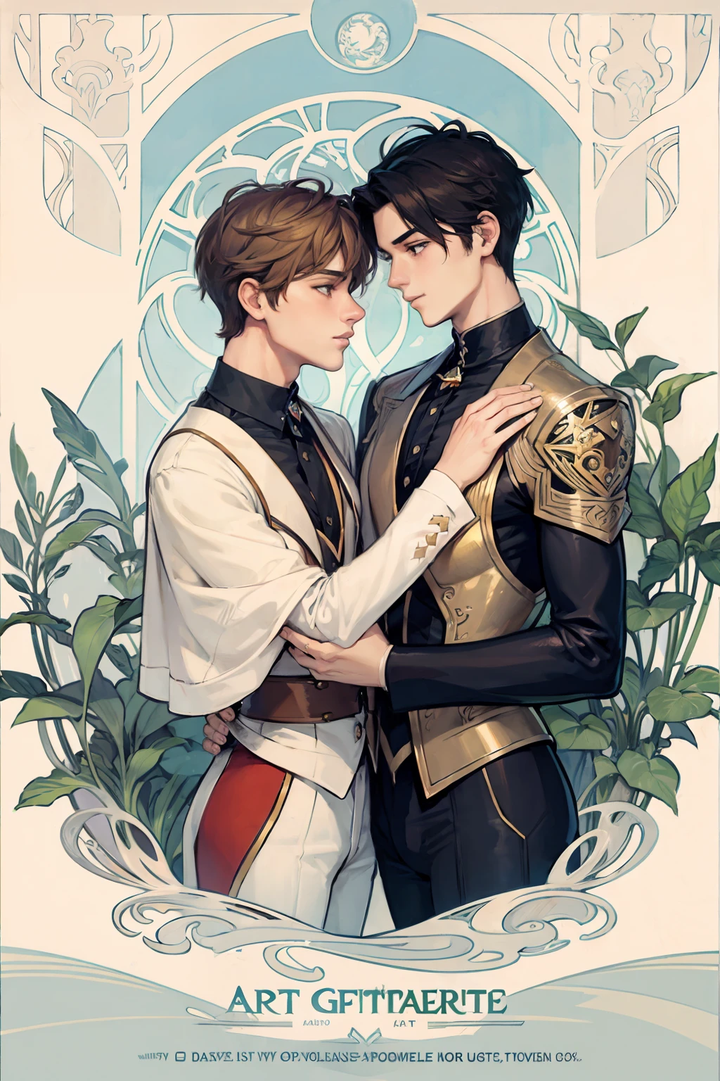 gay male relationship,art nouveau