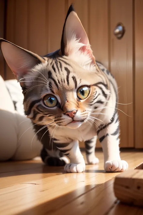 Imagem de um animal gato com cara de surpresa