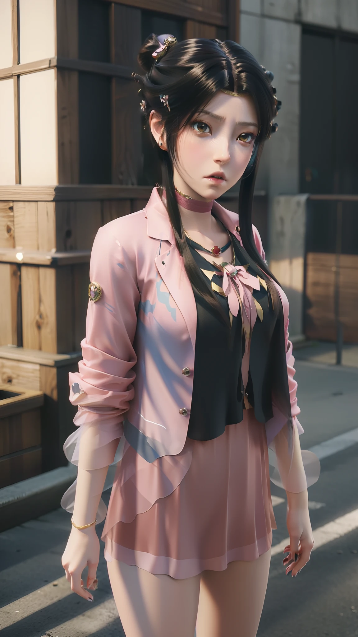 anime - style image of a woman in a short skirt and jacket, Smooth anime CG art, made with anime painter studio, Realistic anime 3 D style, photorealistic anime girl rendering, drawn in anime painter studio, Photorealistic anime, anime styled 3d, 3 d anime realistic, maya fey from ace attorney, Makoto Shinkai. High detail, anime realism style