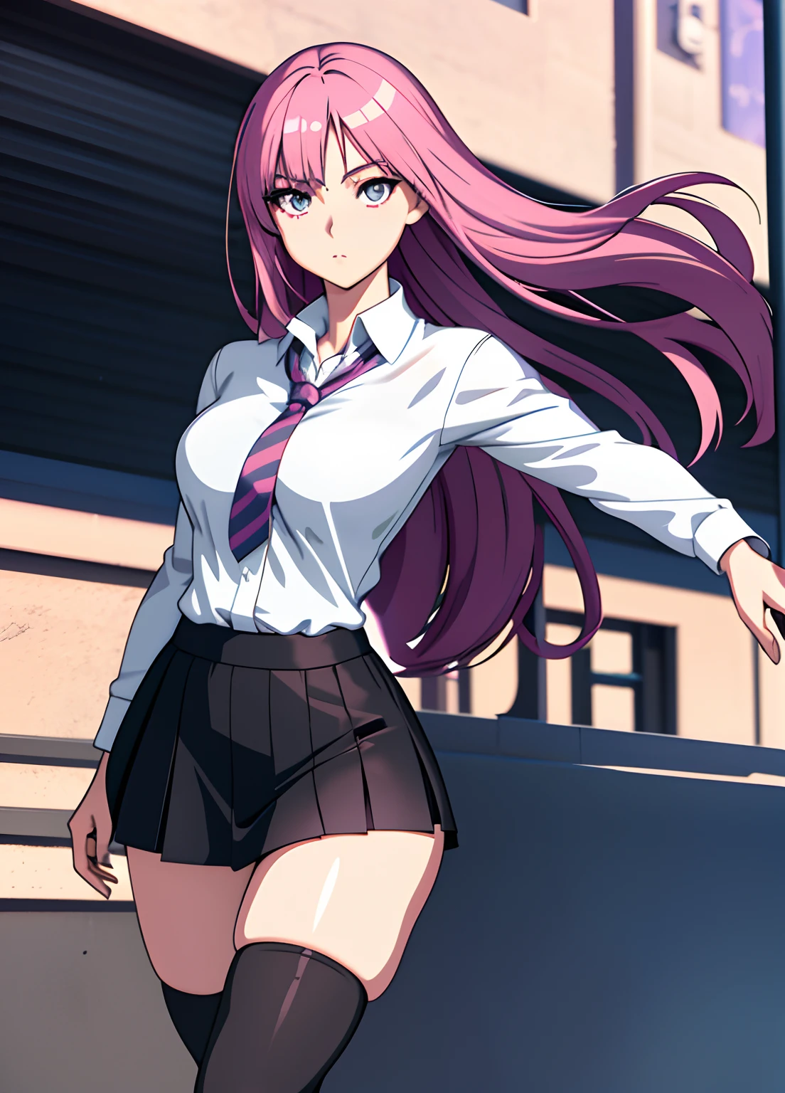 anime - style image of a woman in a short skirt and shirt, seductive anime girls, Smooth anime CG art, Surrealism female students, Surrealism female students, thighhighs and skirt, photorealistic anime girl rendering, beautiful and seductive anime woman, Realistic schoolgirl, Realistic anime 3 D style, 3 d anime realistic, Beautiful Anime High School Girls