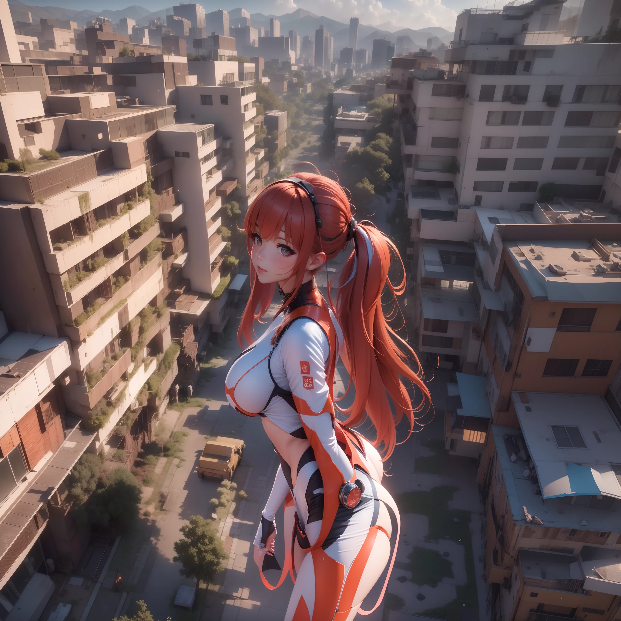 ((hiperrealista)), ((cinematic scene)), Asuka Langley Shikinami, grabbing her breasts, In a futuristic city at noon, Llevar un traje transparente, trasero perfecto, ((vista del trasero)), ((vista desde un lado, vista desde abajo)), ((pechos desnudos)) (Sideboob)), ((desnudo)), ((Ropa transparente)), Hermosos pezones rosados, Cara perfecta, fibre optic cables, Logotipos corporativos, HDR (High Dymanic Range), Trazado de rayos, NVIDIA RTX, Super resolution, Motor Unreal 5, Subsoil Scatter, Texturas PBR, Procesamiento posterior, Anisotropic filtering, Profundidad de campo, Alta nitidez y nitidez, Texturas multicapa, Mapeo de albedo y especular, Sombreado de superficies, Precise simulation of light-material interactions, proporciones perfectas, Renderizado de octanaje, duotone lighting, ISO bajo, Balance de blancos, Regla de los tercios, Amplia apertura, 8K RAW, High Efficiency Sub-Pixel, sub-pixel convolution, glow particles