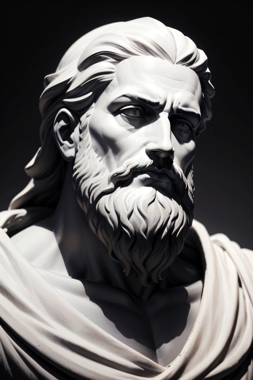 A Close Up Of A Statue Of A Man With A Beard - Seaart Ai