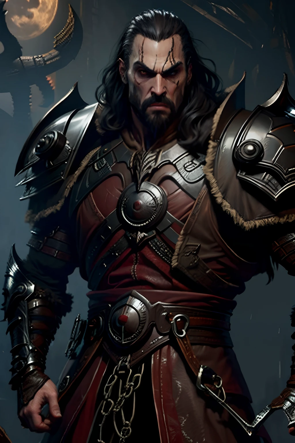 Castlevania повелитель теней лысая борода красивый воин кожаные доспехи