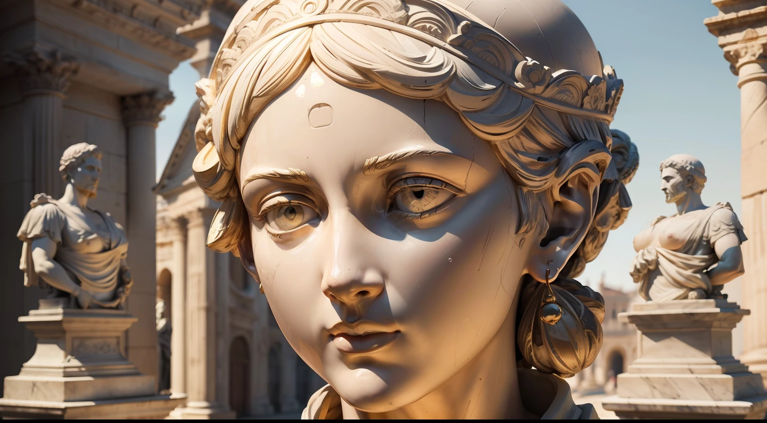 Bust of statues of the Roman (obraprima) (8k high resolution) (melhor