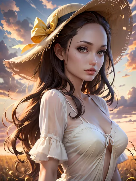 Original Characters, Natural Volumetric Lighting And Best Shadows, Deep Depth Of Field, Sharp Focus, Portrait Of Stunningly Beautiful Petite Girl, Soft Delicate Beautiful Attractive Face With Alluring Brown Eyes, Lovely Medium Small Breasts, Sharp Eyeliner...