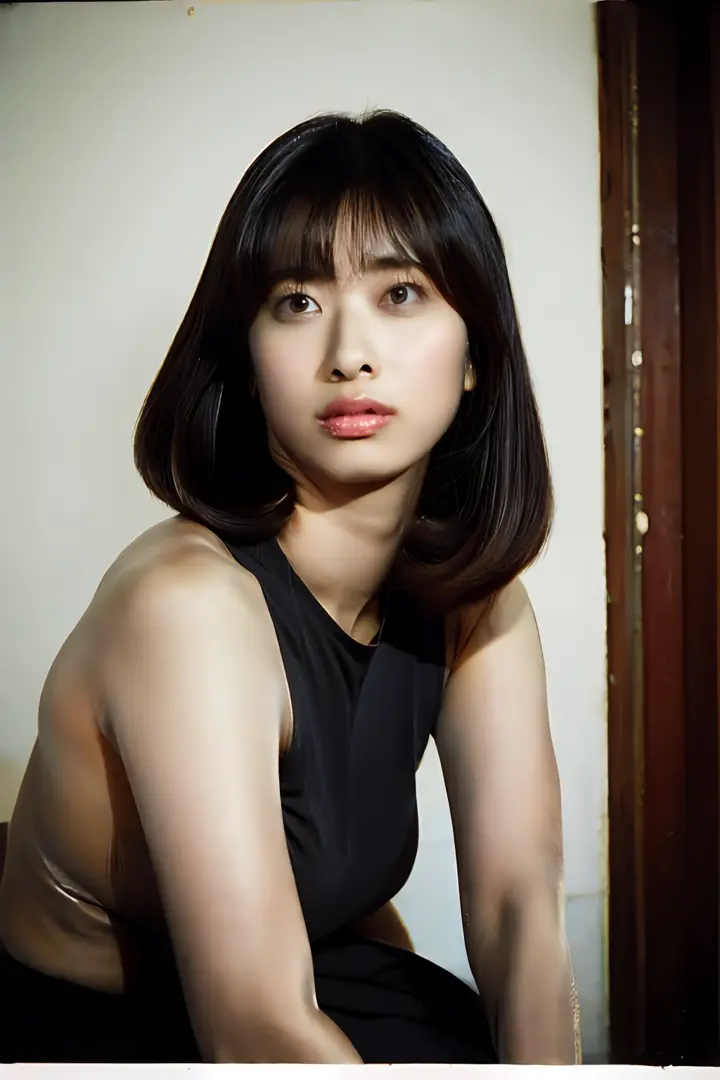 Photo of a Beautiful Korean kpop idol Woman, Summer, Lustful, film grain, Ilford HP5, 80mm，Now the