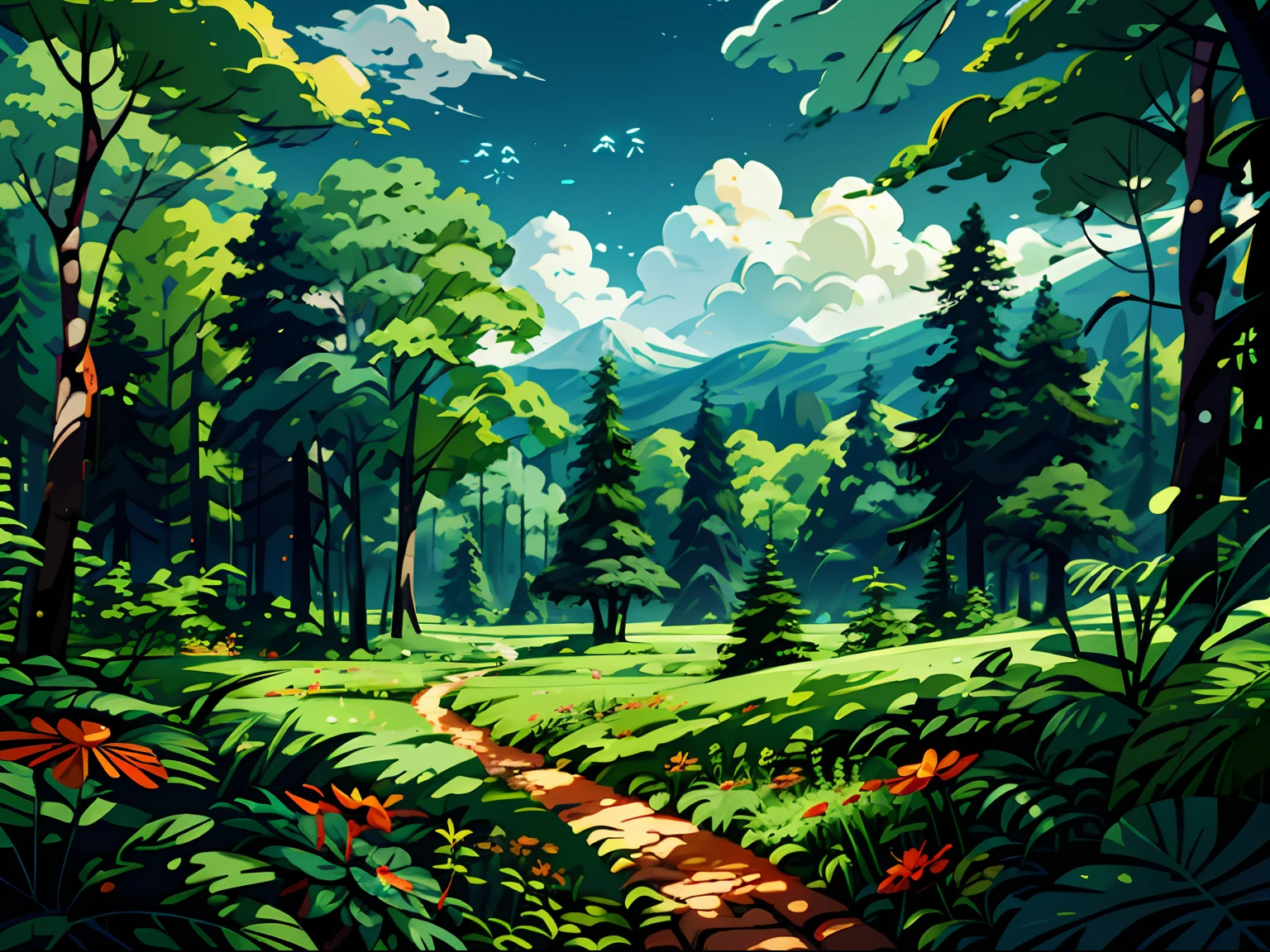 Forest adventure, summer, insects,Ui Illustration, Minimalist style, 3D Illustration, blender, OC renderer, super detail, dribbble, Behance, Medium Shot, tilt-shift, 16k, best quality --ar 9:16 --niji 4