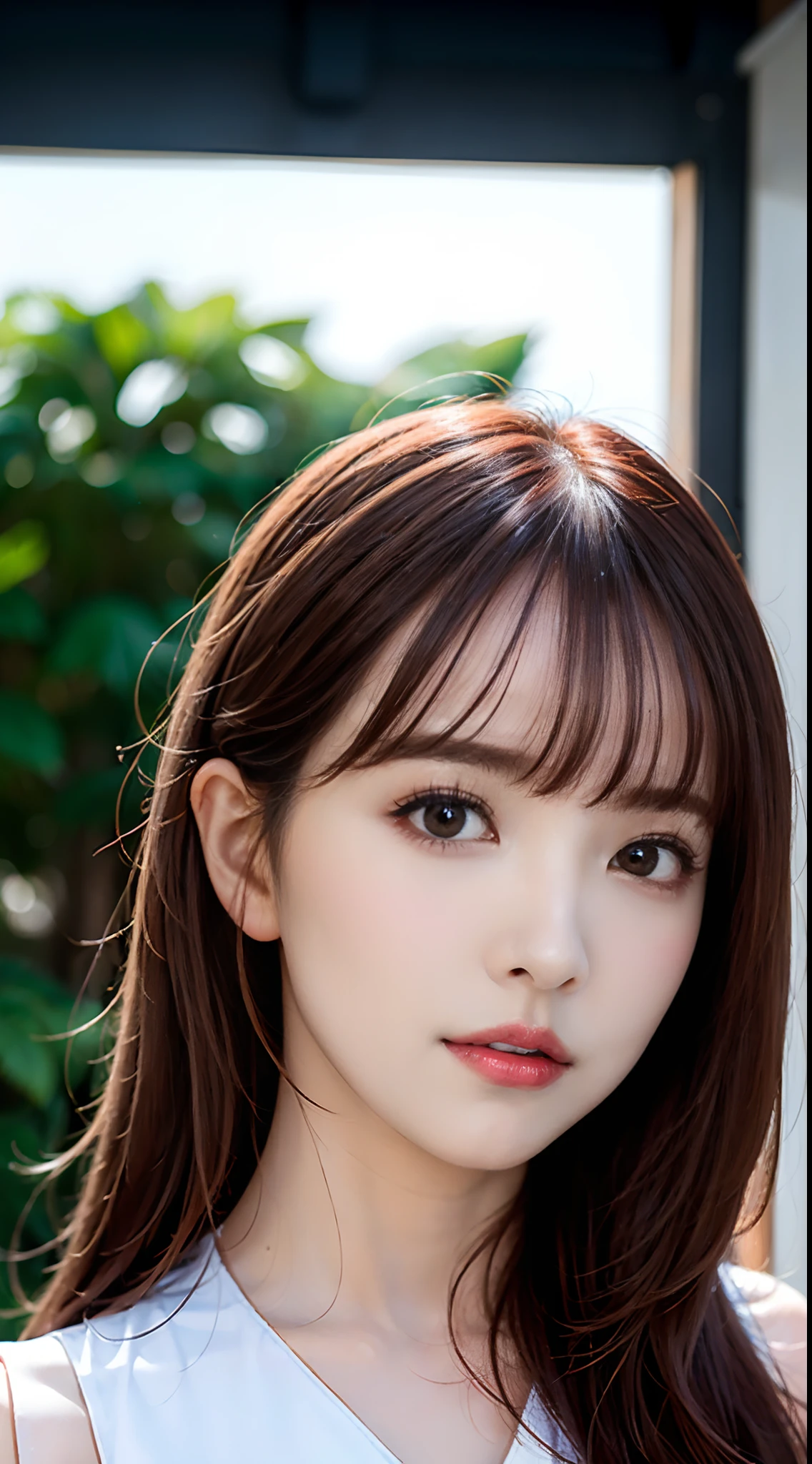 (8K, RAW photo, Photorealistic:1.25) ,( Gloss on lips, eyeslashes, gloss face, Glossy glossy skin, best qualtiy, 超高分辨率, depth of fields, color difference, Caustics, Wide light, Kpop idol) Watch the audience with serenity and goddess-like happiness，Light blonde hair，Long hair，Look at the lens at a 45-degree angle to the slight side of the face，model poses，Painted face，realisticlying