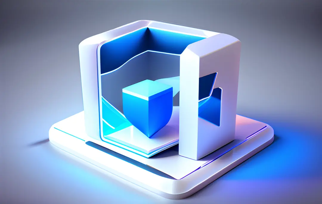 There is a white and blue object，There is a shield on it, cyber security polygon, depicted as a 3 d render, isometric 8k, isometric design, 3d isometric, 3 d isometric, prerendered isometric graphics, rendered in cinema 4 d, Rendered in Cinema4D, clean dig...