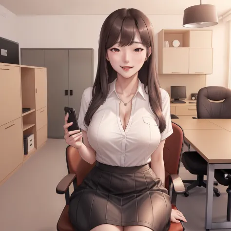 korean girl,office lady assistant, he tall,sexy pose office lady assistant,long wet brown hair,super big breast,(p cup),age 18,h...