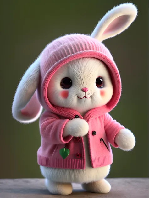 &quot;(An artwork by ) Realistic, furry bunny (dressed in clothes), with an apple in his hand and dark circles and blush on his face. Cherries, strawberries, tomatoes and watermelons are strewn around the entire body. The rabbit wears a fancy hat and is a ...