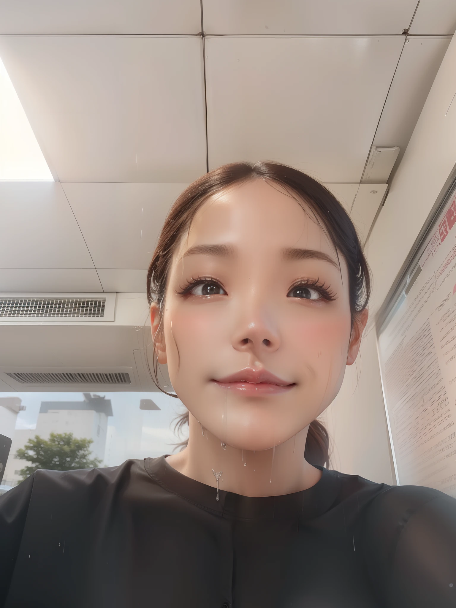 There is a woman that is taking a selfie in a mirror SeaArt AI