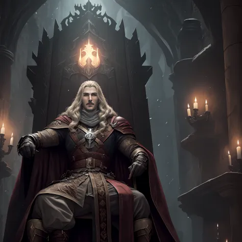 Castlevania Lord of the shadows hyper realistic super detailed king throne