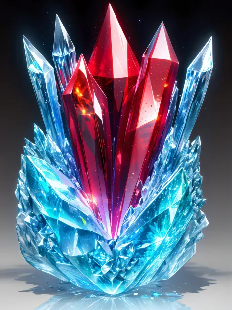(Best quality:1.2) (4K:1.) (very high resolution:1.1) , (photograph of-realistic:1.1) , (ultra detailed CG:1.1) , Official concept art , sculpture made of crystal , No Man , Solo , Inorganic upper body , Transparent body , (phcrystal:1) , Red crystal , Ped...