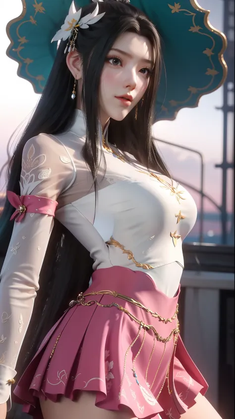 Close-up of a woman in a short skirt standing on a boat, Extremely detailed Artgerm, Range Murata and Artgerm, Style Artgerm, art-style, trending artgerm, beautiful and seductive anime woman, IG model | Art germ, Artistic germ style, 《overwatch》Anna, like ...