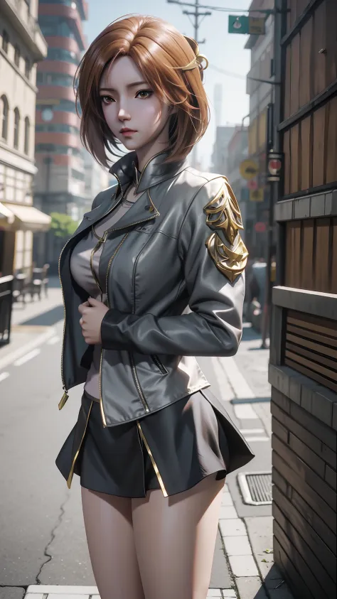 anime - style image of a woman in a short skirt and jacket, smooth anime cg art, made with anime painter studio, realistic anime...