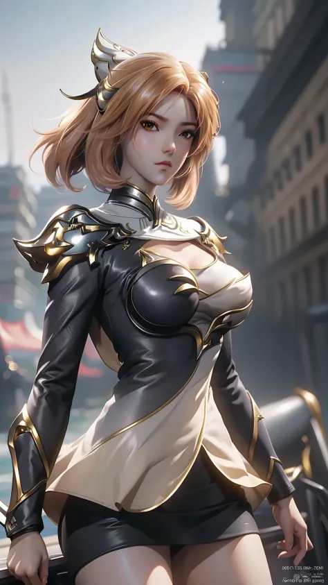 close-up of a woman in a short skirt standing on a boat, extremely detailed artgerm, range murata and artgerm, style artgerm, ar...