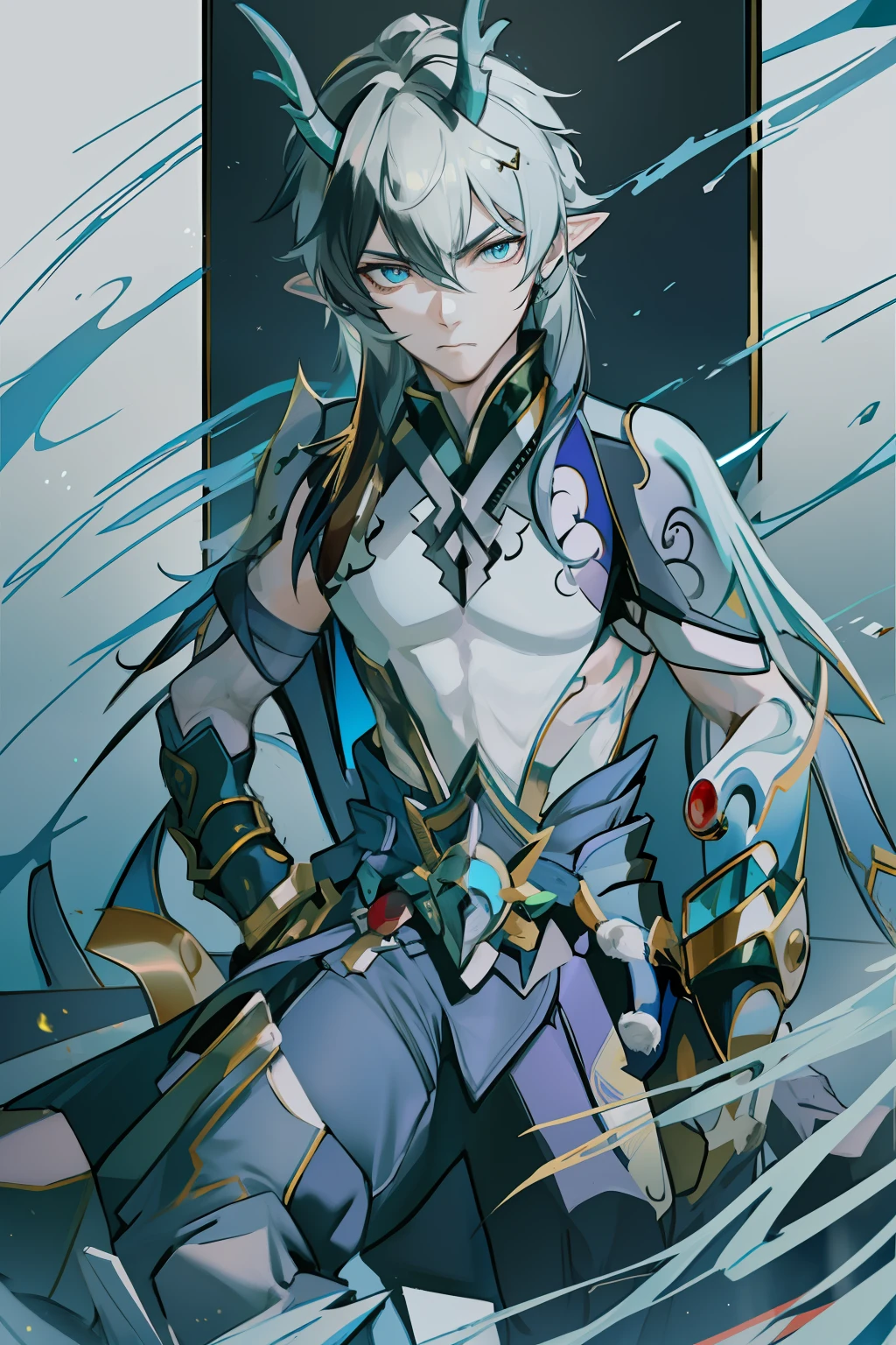A close up of a person with a sword and a sword - SeaArt AI