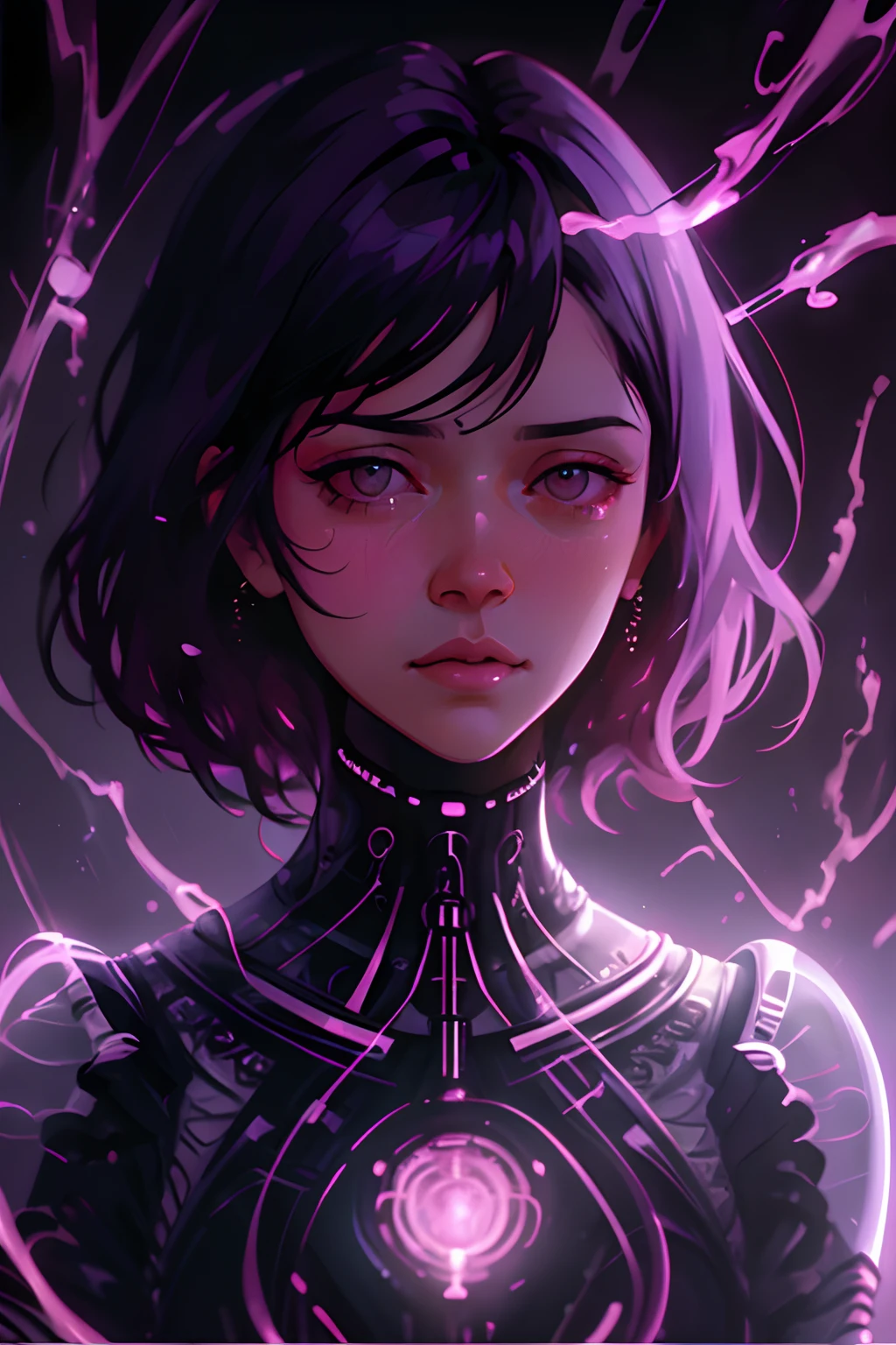 bright pink, stunning intricate full color portrait, epic character composition, por ilya kuvshinov, alessio albi, nina masic, sharp focus, natural  lightting, sub-surface Scattering, f2, 35mm, grain of film