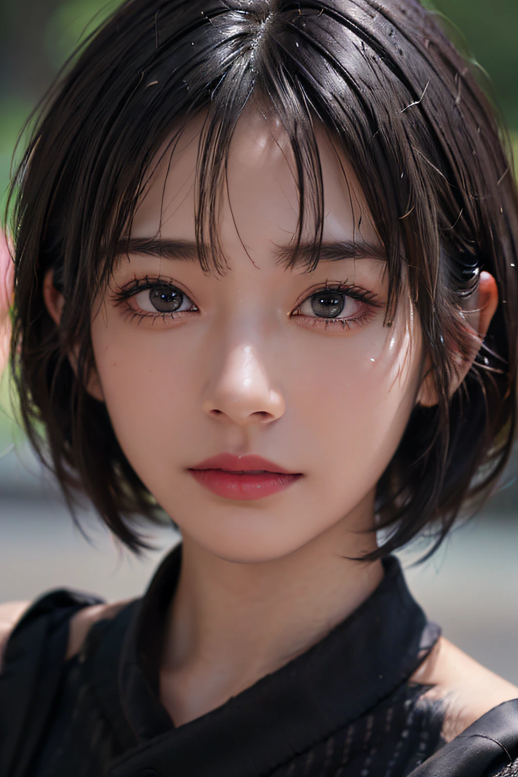 (masterpiece:1.3), (8k, photorealistic, RAW photo, best quality: 1.4), (1girl), beautiful face, (realistic face), (black hair, short hair:1.3), beautiful hairstyle, realistic eyes, beautiful detailed eyes, (realistic skin), beautiful skin, (sweater), absurdres, attractive, ultra high res, ultra realistic, highly detailed, golden ratio