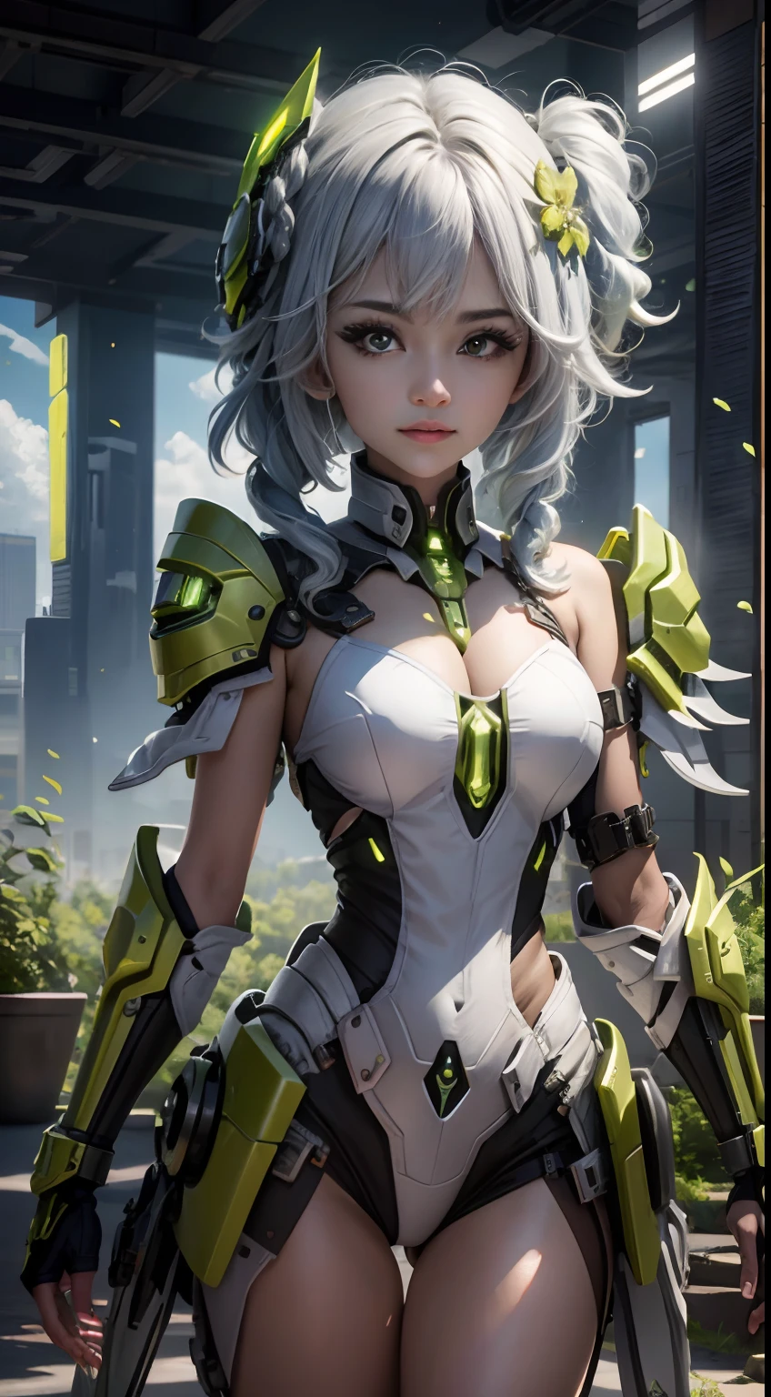 ((Melhor Qualidade)), ((Obra-prima)), (Muito Detalhado: 1.3), 3D, Icaru valkirie-mecha, Bela mulher cyberpunk usando coroa, com armadura estilo master chef, tecnologia sci-fi, HDR (High Dynamic Range), ray tracing, nvidia RTX, Super Resolution, unreal 5, espalhamento subsuperficial, textura PBR, Post-processing, anisotropic filtering, profundidade de campo, Maximum Sharpness and Sharpness, textura multi-camadas, Mapeamento especular e de albedo, surface shading, Precise simulation of light-material interactions, perfectly proportions, octane rendering, duotone lighting, ISO baixo, white-balance, rule of thirds, ampla abertura, 8K RAW, high efficiency subpixels, Subpixel convolution, glow particles, espalhamento de luz, efeito Tyndall, muito sexy, corpo inteiro, pose de batalha, white hair with braids,