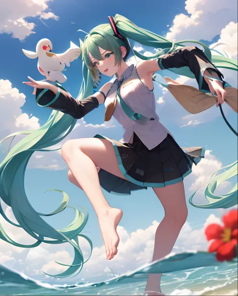 ​masterpiece, absurderes , (intricate detailes), (colourfull),电影灯光,Highly detailed CG Unity 8K wallpapers ,miku hatsune、forefing...