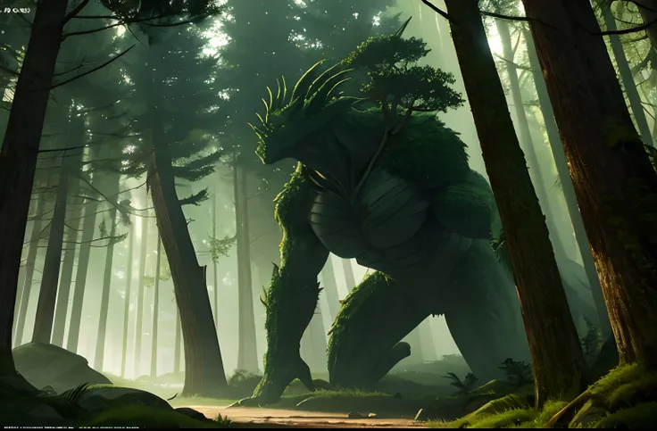 Multiple monsters)), Monster, There is moss on the back, Natural ...