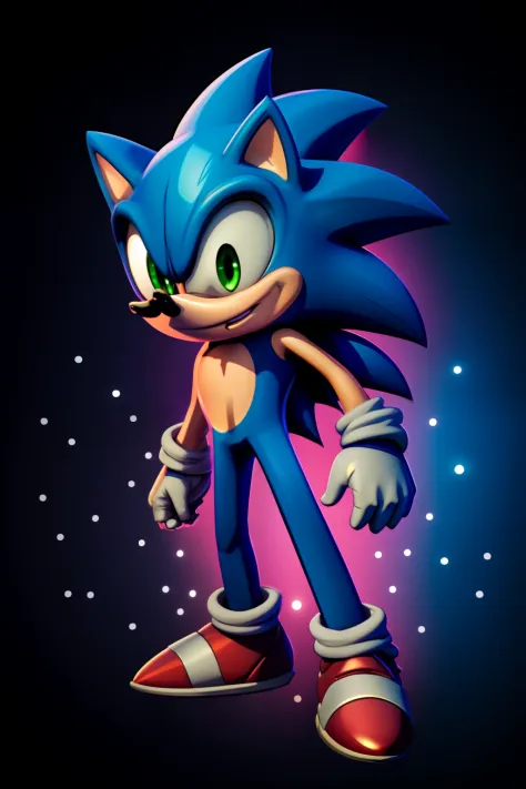sonic the hedgehog in the city at night, from sonic, portrait of sonic the hedgehog, sonic oc, sonic hedgehog, sonic, hero pose colorful city lighting, sonic game, sonic the hedgehog, in the new action-movie sonic, sonic the hedgehog in a surreal, sonic po...