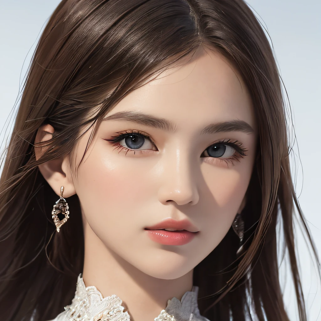 (8K, RAW Photos, of the highest quality, Masterpieces: 1.2), (Realistic, Photorealistic: 1.37), Highest Quality, Ultra High Resolution, light  leaks, Dynamic lighting, Slim and smooth skin, (Full body:1.3), (Soft Saturation: 1.6), (Fair skin: 1.2), (Glossy skin: 1.1), Oiled skin, 22 years old, Night, shiny white blonde, Well-formed, Hair fluttering in the wind, Close-up shot of face only, Physically Based Rendering, From multiple angles, Bvlgari dresses