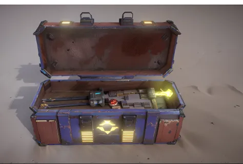 An uncovered sci-fi treasure chest, It is filled with gold coins，There are also a lot of gold coins scattered around，, marmoset toolbag rendered, marmoset toolbag rendered, sci-fi highly detailed, sci-fi magic highly detailed, Cinematic high level of detai...