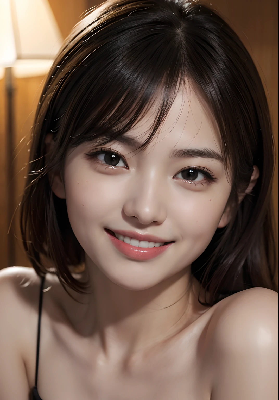 Best Quality, masutepiece, 超A high resolution, (Photorealistic:1.4), Raw photo,   Seductive smile, Cute, Realistic lighting,