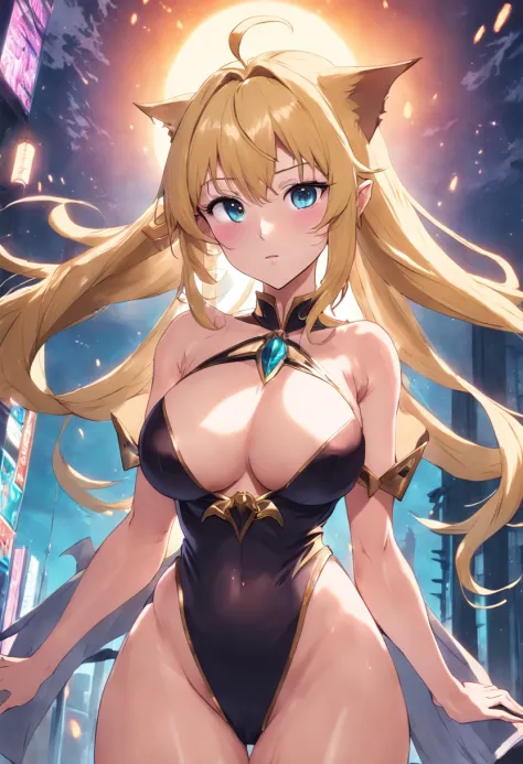 SFW,mature,anime,elf,woman,blonde,tall,SFW,busty,voluptuous,huge breasts,curvy