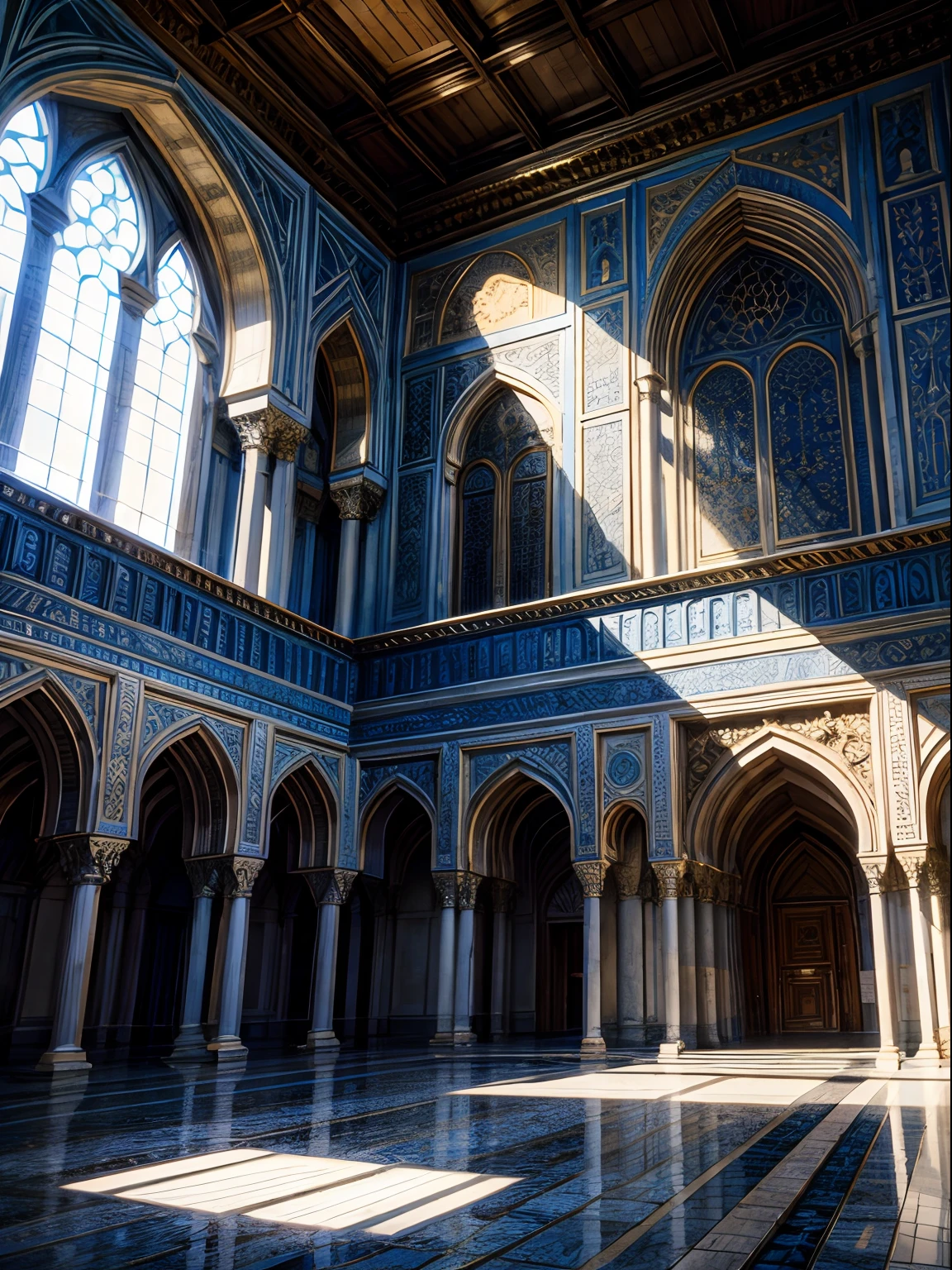 Interior del castillo marroquí Entorno de arquitectura legendaria obra maestra hiperrealista súper detallada