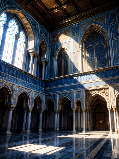 Moroccan castle interior Legendary architecture environnement super detailed hyper realistic master piece