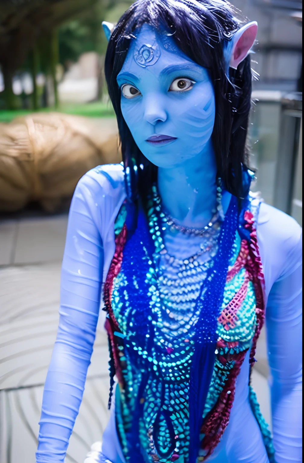 A close up of a person dressed in a costume with makeup - SeaArt AI