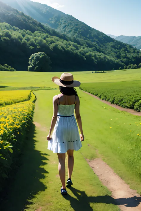 Summer vacation, countryside, rich nature, feeling lonely.