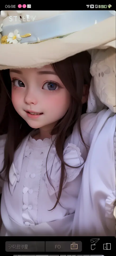 Cute little girl s，White skin of the，Red face，Big eyes，Porcelain dolls，smiling expression