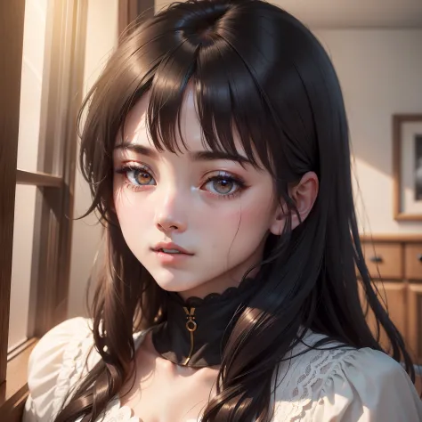(masuter piece:1.3)、(8k、Photorealsitic、RAW Photography、top-quality: 1.4)、(1girl)、beautiful countenance、(lifelike face)、(A dark-haired)、Beautiful hairstyle、Realistic black eyes、Beautiful details、（real looking skin）、Beautiful skins、（Sweaters）、absurderes、enti...